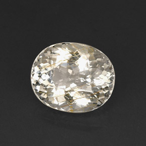 18.65克拉天然黄色金红石石英，椭圆形切割，17.3×14.2毫米，透明