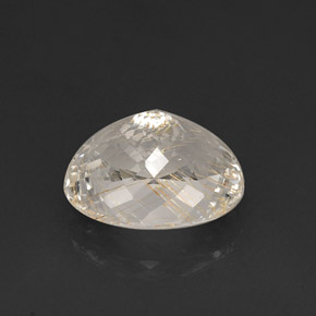 18.65克拉天然黄色金红石石英，椭圆形切割，17.3×14.2毫米，透明