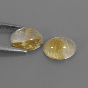 天然黄色金红石石英，透明，8.2×6.4毫米，透明/半透明