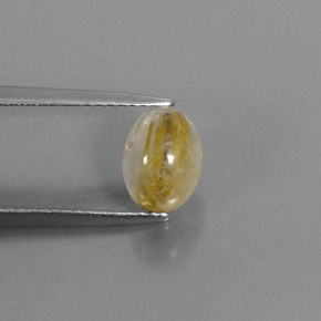 1.73克拉天然黄色金红石石英，透明，8.1×6.1毫米，透明/半透明