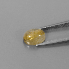 1.73克拉天然黄色金红石石英，透明，8.1×6.1毫米，透明/半透明