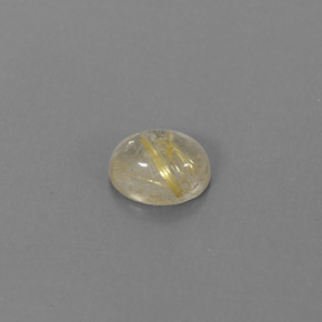 1.48克拉天然黄色金红石石英，透明，7.9×6.2毫米，透明/半透明