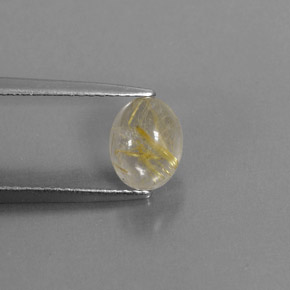 1.48克拉天然黄色金红石石英，透明，7.9×6.2毫米，透明/半透明