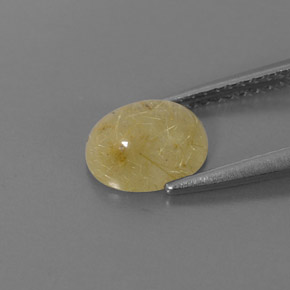 1.45克拉天然黄色金红石石英，透明，8×6.2毫米，透明/半透明