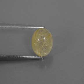 1.60克拉天然黄色金红石石英，透明，8.3×6.2毫米，透明/半透明