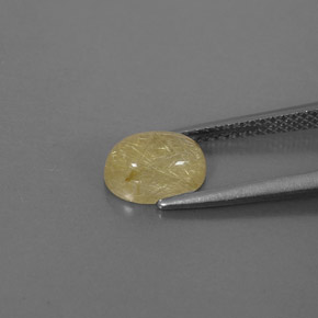 1.60克拉天然黄色金红石石英，透明，8.3×6.2毫米，透明/半透明