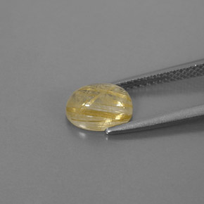 1.67克拉天然黄色金红石石英，透明，8.4×6.2毫米，透明/半透明