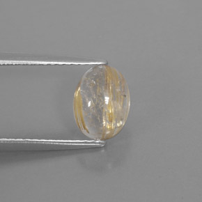 1.63克拉天然黄色金红石石英，透明，8.4×6.3毫米，透明/半透明