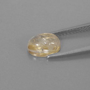 1.63克拉天然黄色金红石石英，透明，8.4×6.3毫米，透明/半透明