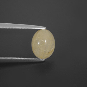 1.63克拉天然黄色金红石石英，透明，8×6.3毫米，透明/半透明