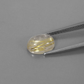 1.69克拉天然黄色金红石石英，透明，8.5×6.4毫米，透明/半透明