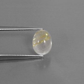 1.68克拉天然黄色金红石石英，透明，8.3×6.3毫米，透明/半透明