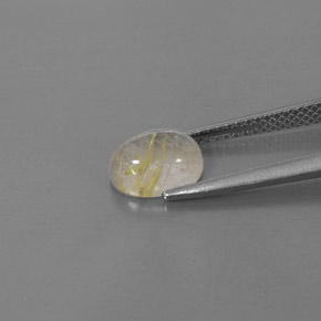 1.68克拉天然黄色金红石石英，透明，8.3×6.3毫米，透明/半透明