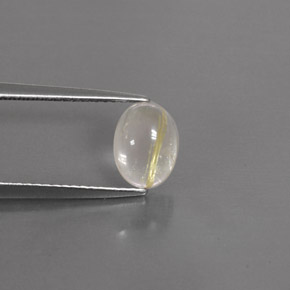 1.54克拉天然黄色金红石石英，透明，8.1×6毫米，透明/半透明