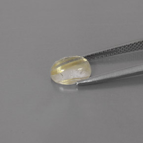 1.54克拉天然黄色金红石石英，透明，8.1×6毫米，透明/半透明