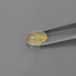 1.45克拉天然黄色金红石石英，透明，8×5.9毫米，透明/半透明