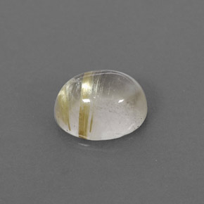 1.45克拉天然黄色金红石石英，透明，7.7×6.1毫米，透明/半透明
