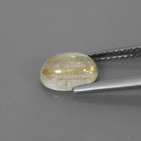 1.54克拉天然黄色金红石石英，透明，8.4×6.2毫米，透明/半透明
