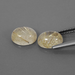 天然黄色金红石石英，透明，8.2×6.5毫米，透明/半透明