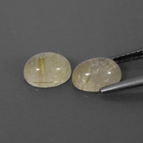 天然黄色金红石石英，透明，8.3×6.1毫米，透明/半透明