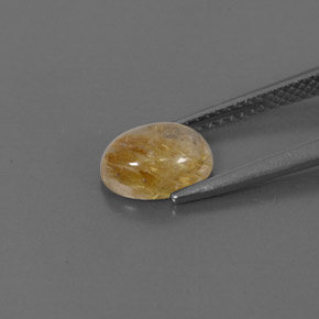 1.48克拉天然黄色金红石石英，透明，8.3×6.2毫米，透明/半透明