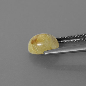 1.46克拉天然黄色金红石石英，透明，7.8×6.2毫米，透明/半透明