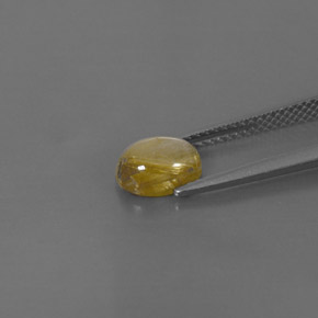 1.44克拉天然黄色金红石石英，透明，7.9×6毫米，透明/半透明