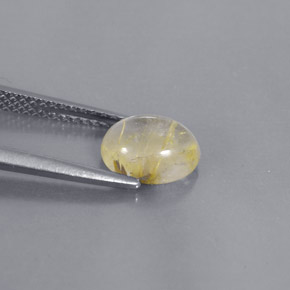 1.51克拉天然黄色金红石石英，椭圆形切割，8.2×6.5毫米，透明
