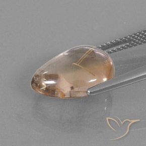 6.41克拉天然金红石石英，梨形，透明