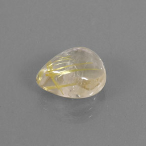 4.61克拉天然黄色金红石石英，梨形，11.8×9.6毫米，透明