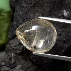 6.56克拉天然黄色金红石石英，梨形，13.6×11.2毫米，透明
