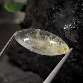 10.00克拉天然黄色金红石石英，马眼形，23.4×8.9毫米，透明