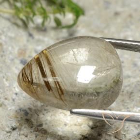 10.69克拉天然金红石石英，梨形，透明