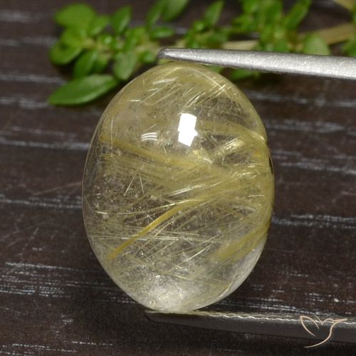 9.93ct 天然 非常浅的金棕色 金红石石英, 椭圆形, 透明