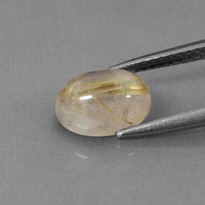 1.75克拉天然黄色金红石石英，透明，8.6×6.5毫米，透明/半透明