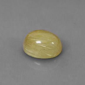 1.89克拉天然黄色金红石石英，椭圆形切割，8.3×6.6毫米，半透明
