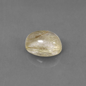 1.54克拉天然黄色金红石石英，透明，8×6.1毫米，透明/半透明