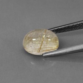 1.54克拉天然黄色金红石石英，透明，8×6.1毫米，透明/半透明