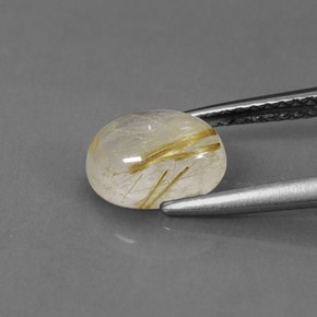 1.51克拉天然黄色金红石石英，透明，8.3×6.2毫米，透明/半透明