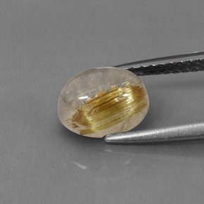 1.77克拉天然黄色金红石石英，透明，8.4×6.6毫米，透明/半透明