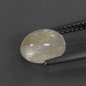1.59克拉天然黄色金红石石英，透明，8×6.3毫米，透明/半透明