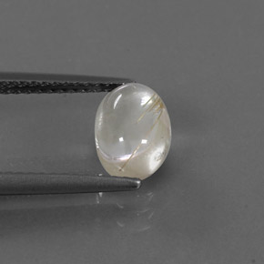 1.41克拉天然黄色金红石石英，椭圆形切割，8.2×6毫米，透明