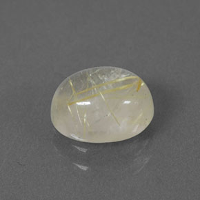 1.49克拉天然黄色金红石石英，透明，7.9×6.1毫米，透明/半透明