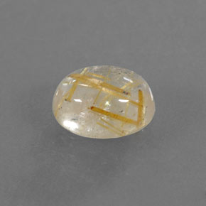 1.48克拉天然黄色金红石石英，透明，7.9×6.2毫米，透明/半透明