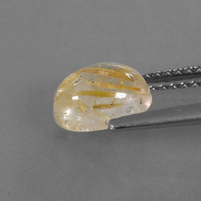1.48克拉天然黄色金红石石英，透明，7.9×6.2毫米，透明/半透明