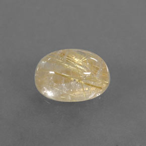 1.63克拉天然黄色金红石石英，透明，8.2×6.1毫米，透明/半透明