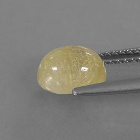 1.60克拉天然黄色金红石石英，透明，8×6.3毫米，透明/半透明