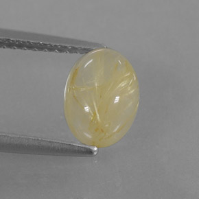 1.57克拉天然黄色金红石石英，透明，8.2×6.1毫米，透明/半透明