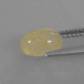 1.57克拉天然黄色金红石石英，透明，8.2×6.1毫米，透明/半透明