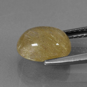 2.10克拉天然黄色金红石石英，透明，8.9×7毫米，透明/半透明